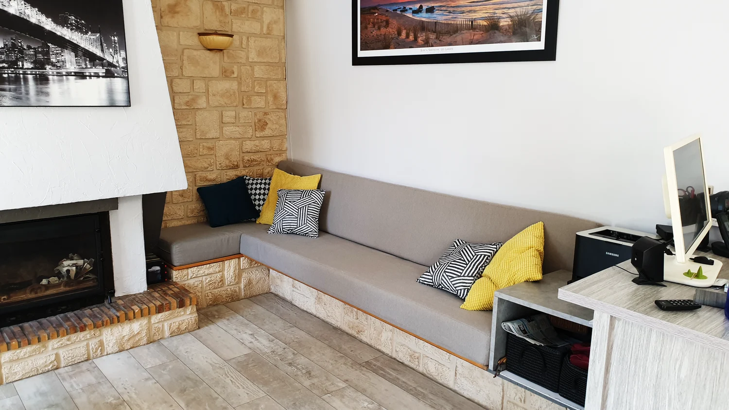Banquette et coussins sur mesure